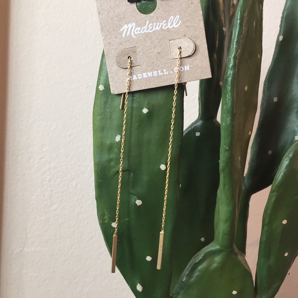 Madewell Delicate Threader Bar Earrings NWT